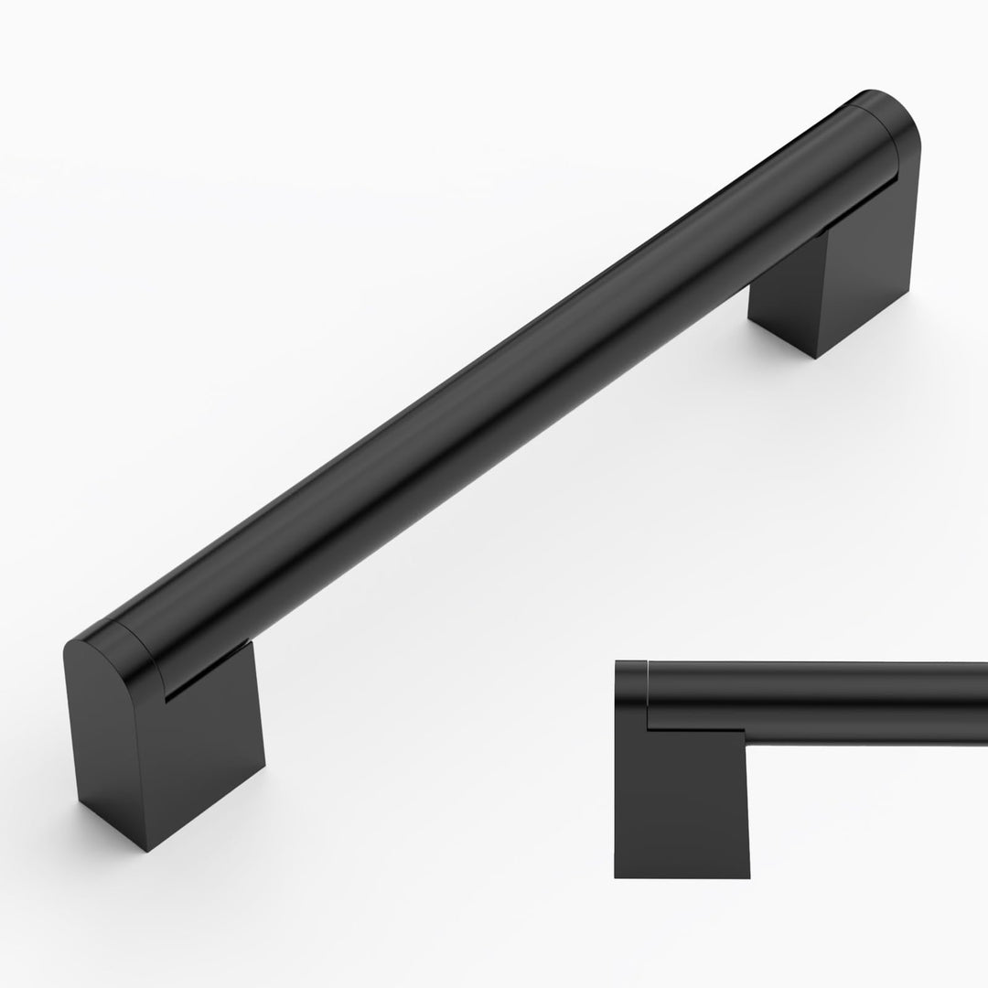 Amerdeco 10 Stück Möbelgriffe Edelstahl Schwarz Schrankgriffe Küchengriffe 128mm Lochabstand Schubla