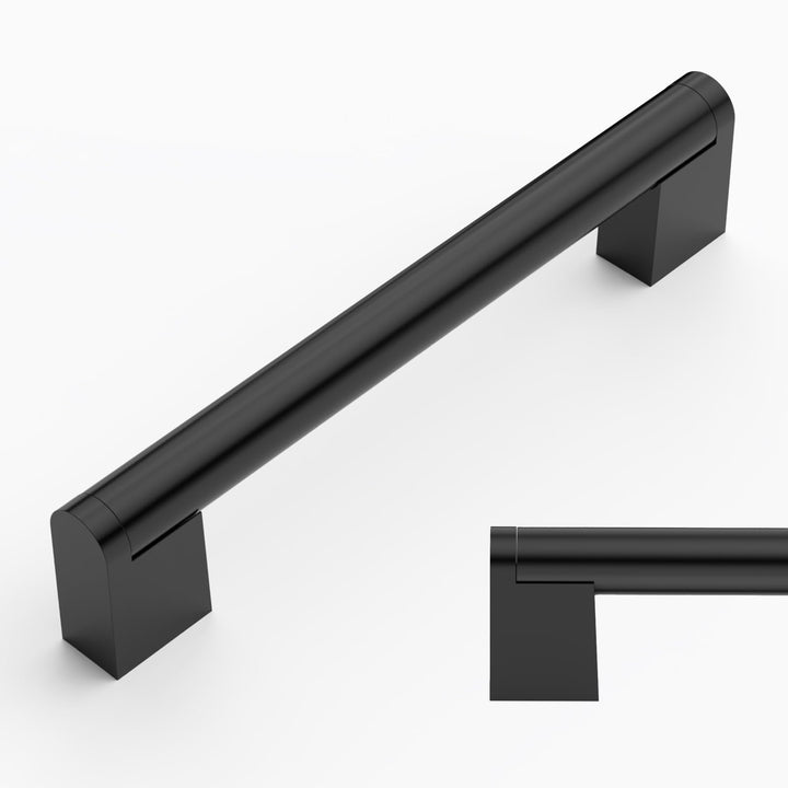 Amerdeco 10 Stück Möbelgriffe Edelstahl Schwarz Schrankgriffe Küchengriffe 128mm Lochabstand Schubla
