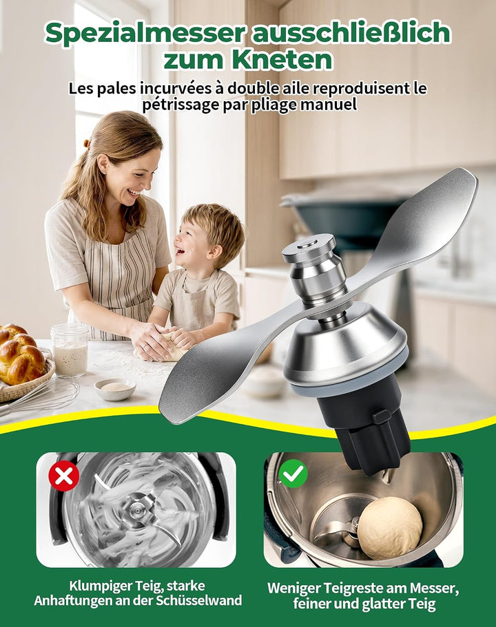 Teigmesser für Thermomix TM31 Knetmesser Mixmesser für Vorwerk Zubehör