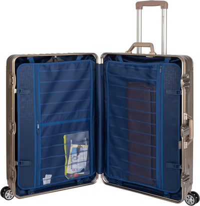 Travelhouse London Koffer Gold S-55cm, L-55cm · 2er-Set · Alu-Rahmen · Polykarbonat Hartschale · Han