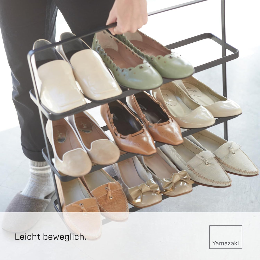 Shoe Rack Wide - Tower - black Schwarz, Schwarz