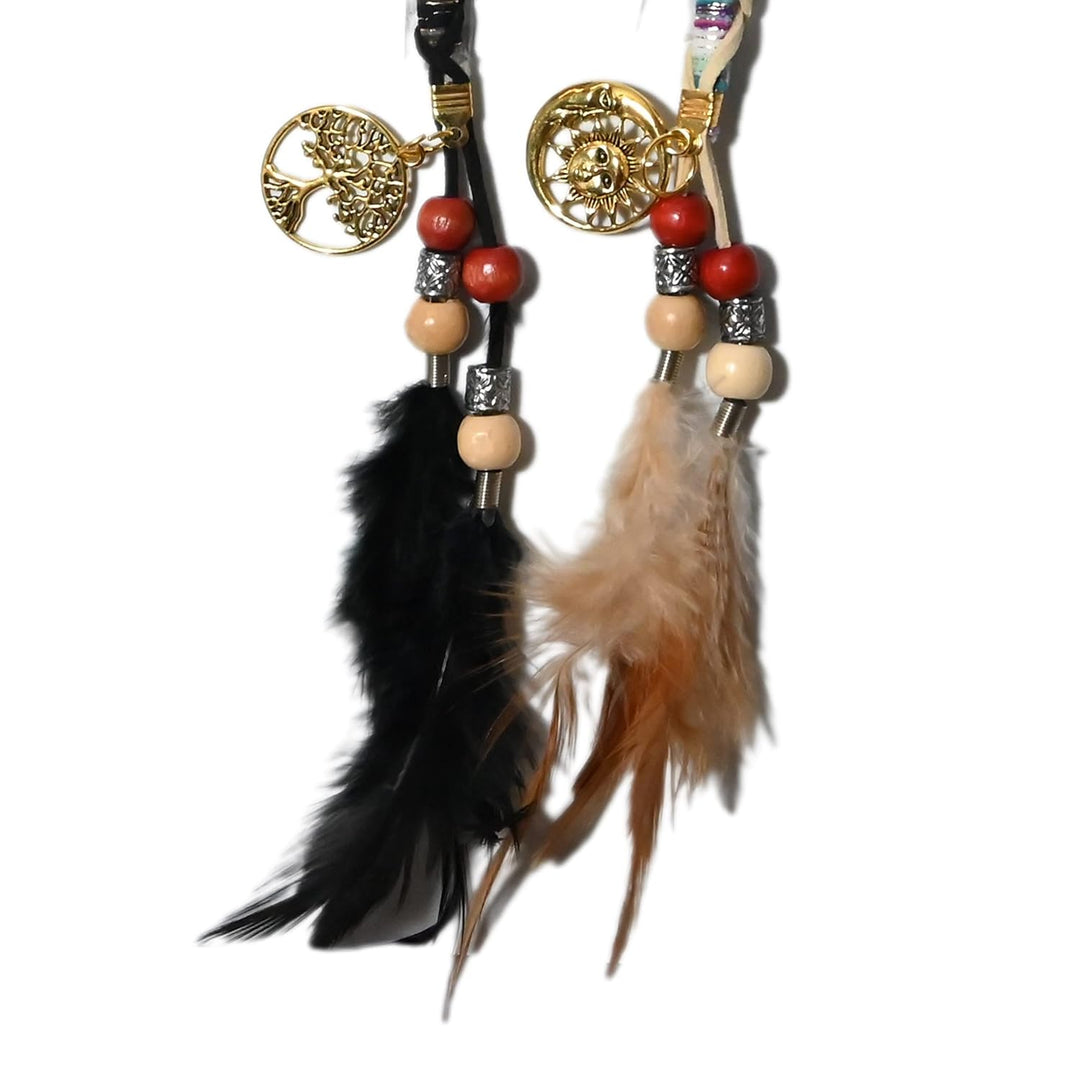 Hippie-Haarverlängerung, Dreadlocks, Haarspange, Federperlen, Anhänger, für Dreads, Zöpfe, Locken, b