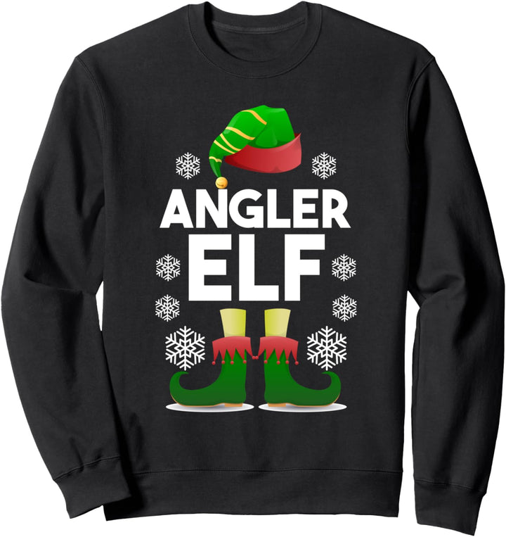 Angler Elf Elfen Familien Outfit Weihnachten Weihnachtself Sweatshirt