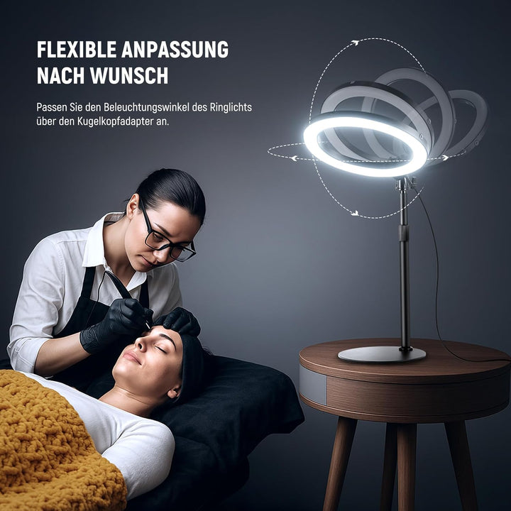 NEEWER 12" 24W Hochleistungs Desktop Ringlicht mit Stativ/Handyhalterung, LED Konferenz Selfie Licht