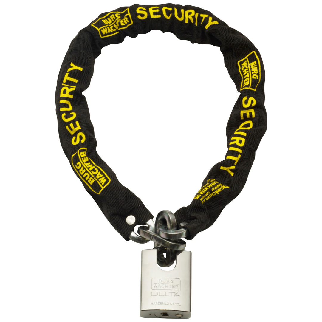 Sterling 106SSP Gehärteter Stahl, Schwarz, 10 mm x 1,0 m, Gold Sold Secure Kette und Vorhängeschloss