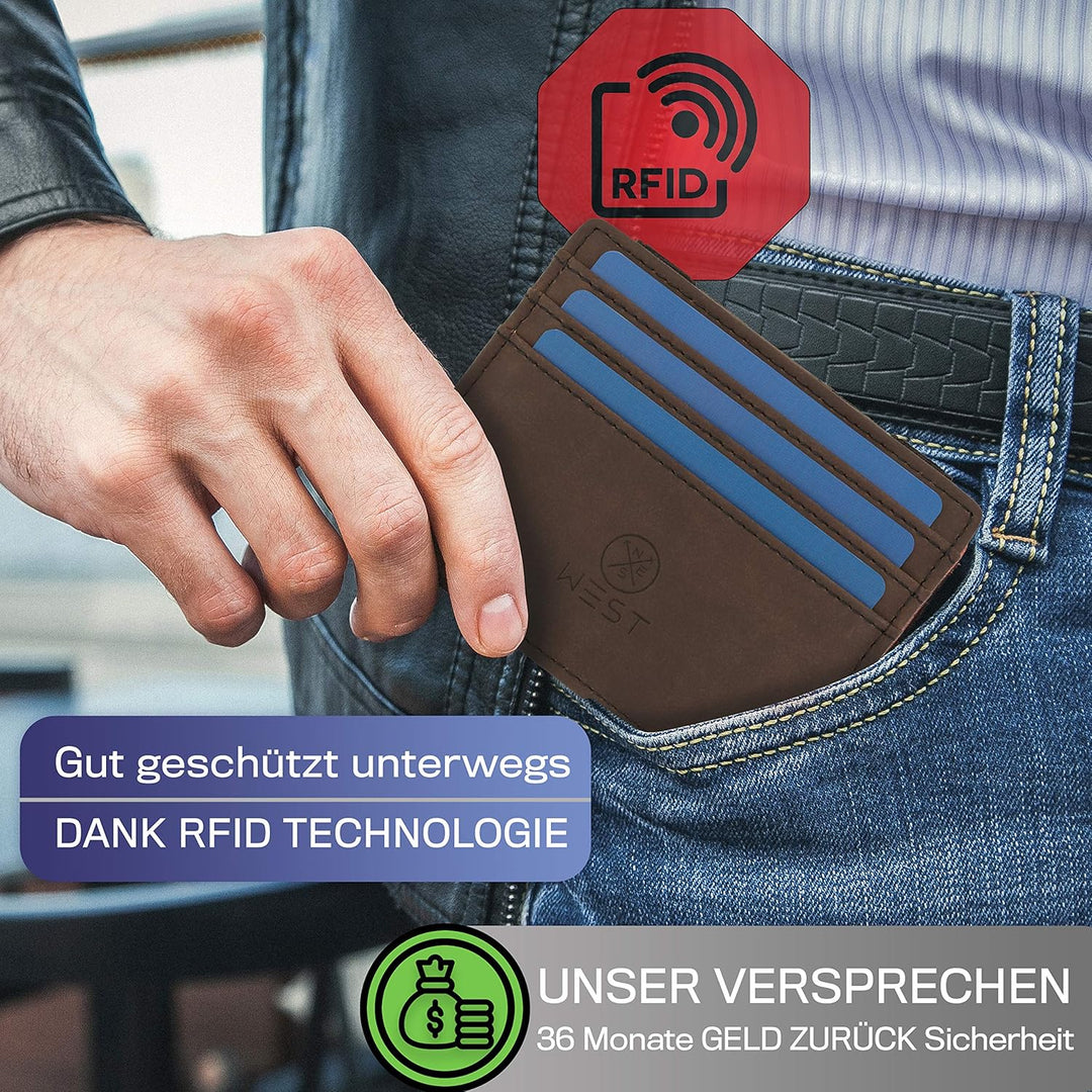 WEST® - Magic Wallet mit Münzfach + Geschenkverpackung - magische Geldbörse kompakt & klein - Trick