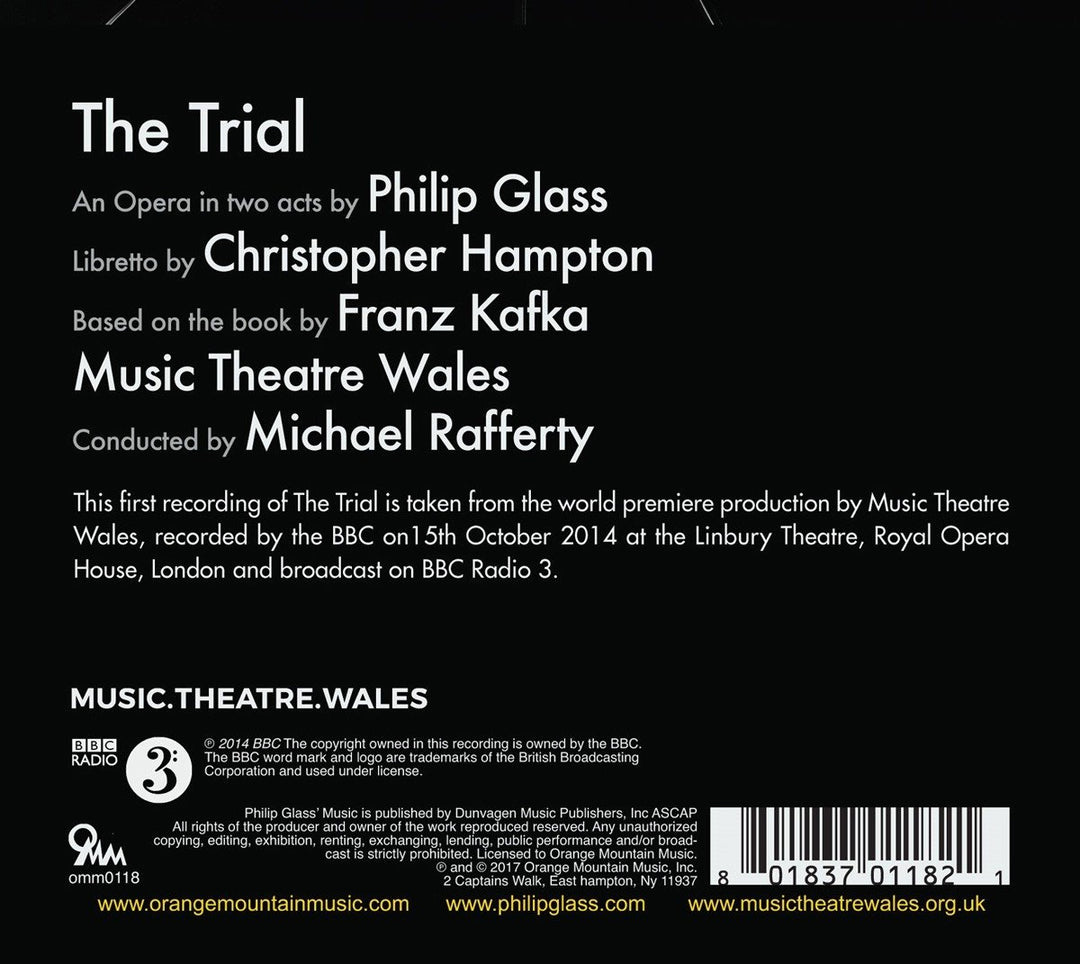 Glass: The Trial - Eine Oper nach Kafka, Audio-CD
