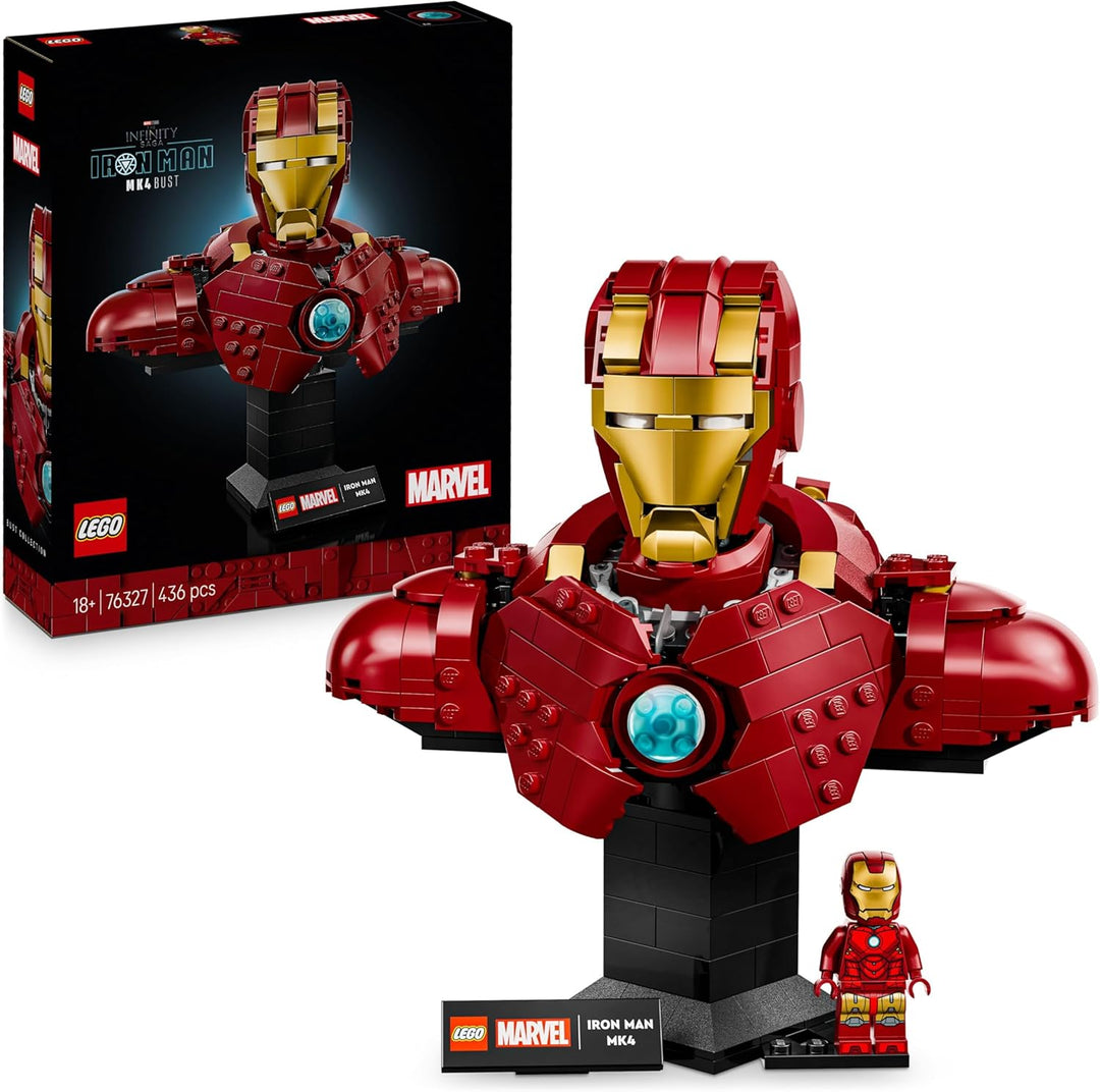 LEGO ǀ Marvel Iron Man MK4 Büste - Spielzeug für Erwachsene zum Ausstellen mit Tony Stark Minifigur,