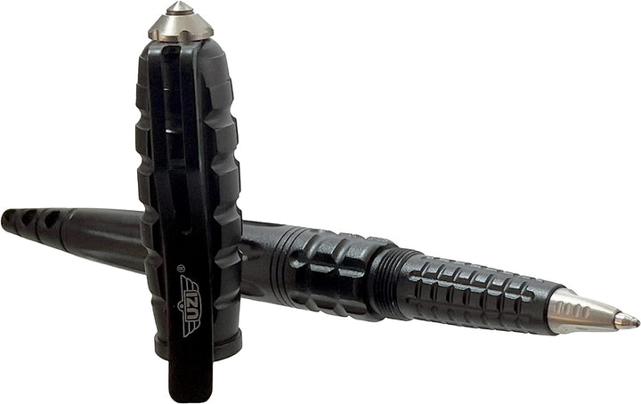 Uzi Kubotan Kugelschreiber mit Glasbrecher Black Edition Schwarz, Schwarz