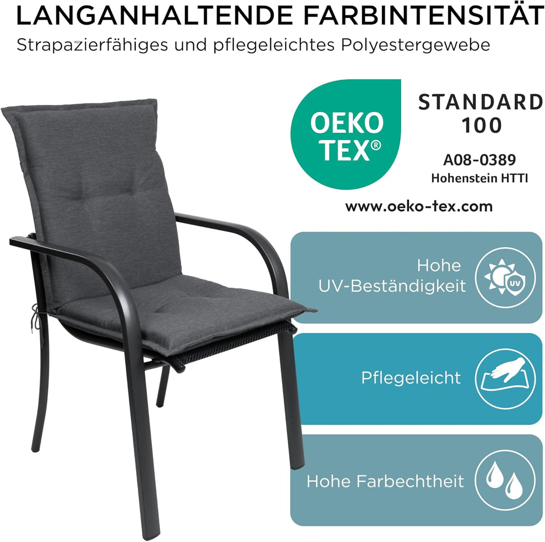 gardisun Gartenstuhlauflagen Niedriglehner I Extra Dicke Sitzauflagen I Made in Europe I Stuhlauflag