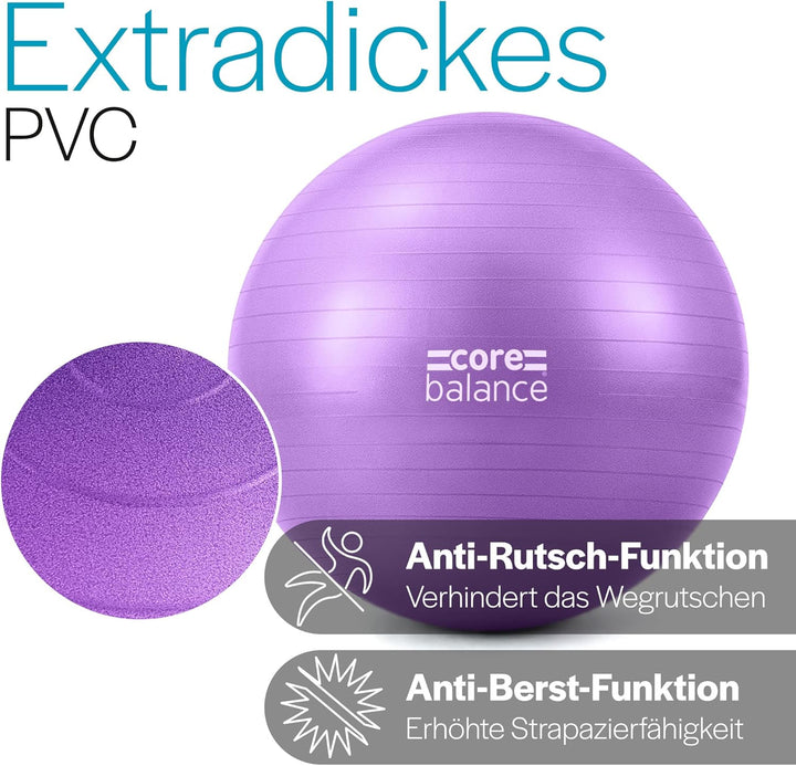 Core Balance Gymnastikball Schwangerschaft – Gymnastikball Gross und Berstsicher für Schwangerschaft