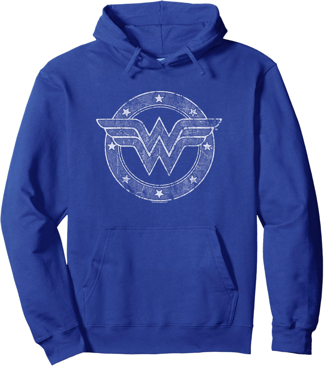 Wonder Woman Tattered Emblem Pullover Hoodie