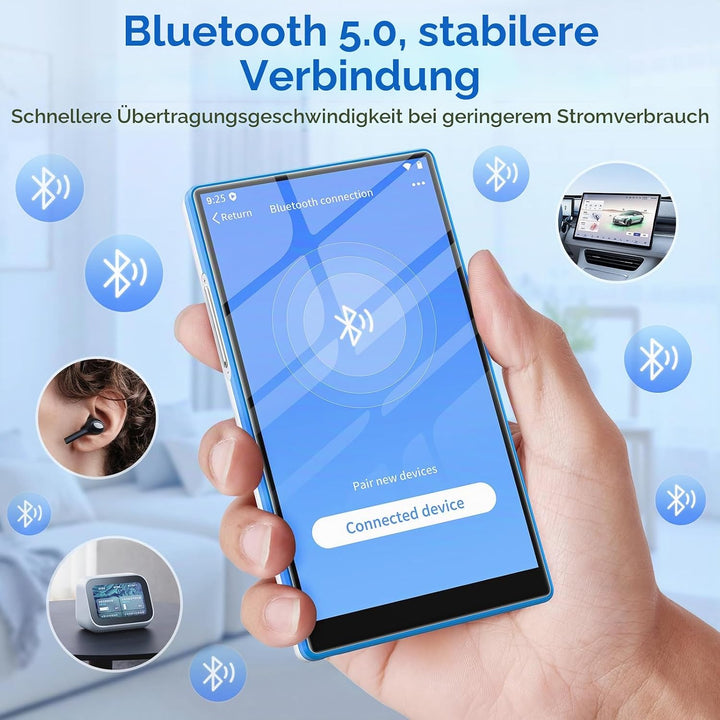 MP3 Player Spotify mit Bluetooth &amp; WLAN, 5 Zoll Touchscreen MP4 Player | Android 13 Musik Player mit
