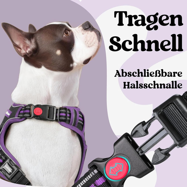 rabbitgoo Hundegeschirr Grosse Hunde, Verstellbare Geschirr Hund ohne Zug &amp; Würgen, Anti Zug Hundege