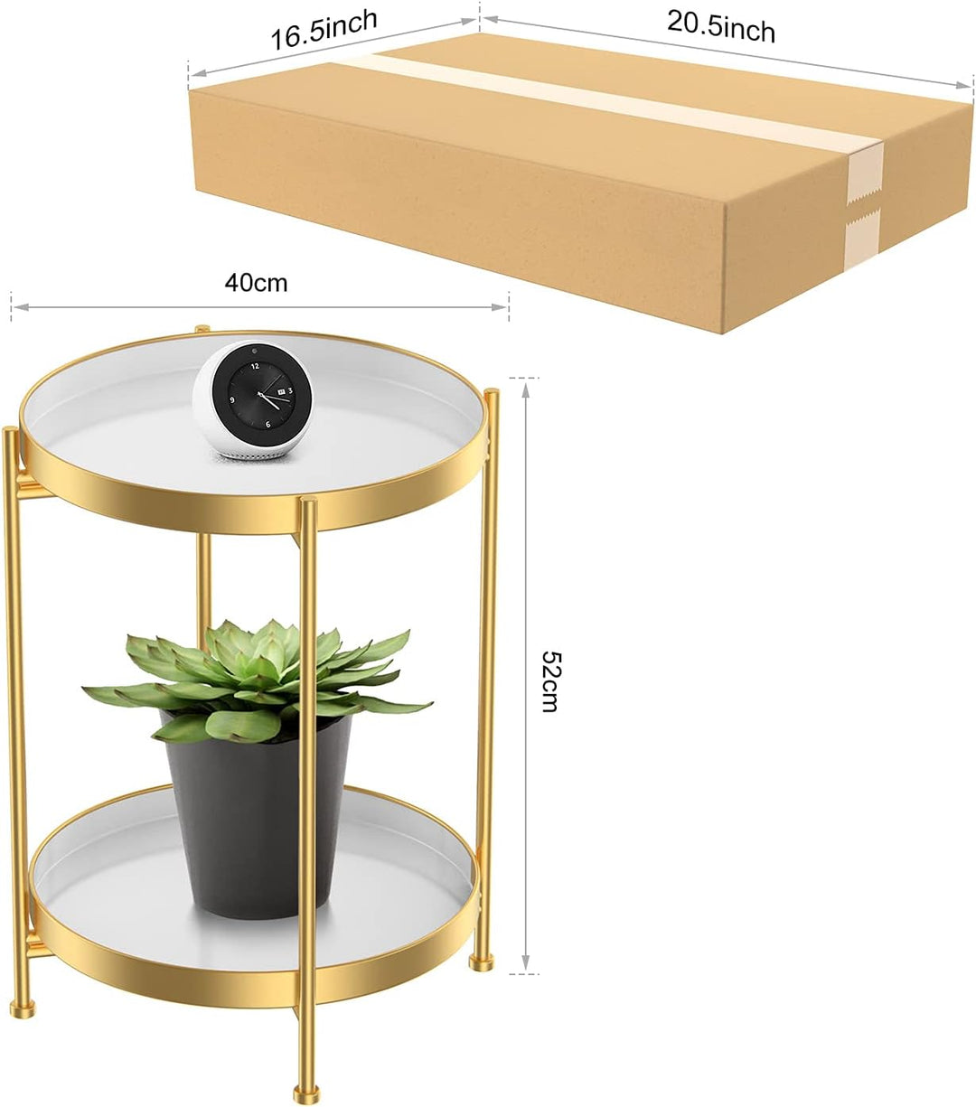Yumyolk Beistelltische, Side Table, Kleiner Beistelltisch Rund Metall, 40 x 40 cm Small Coffee Table