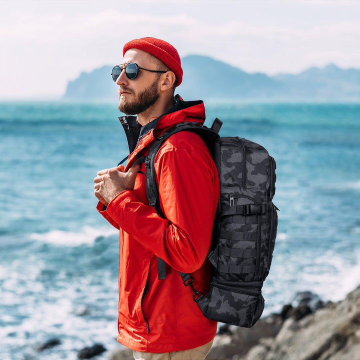 BERTASCHE Lunch Rucksack, 15.6 Zoll Laptop Rucksack mit Kühltasche, 2-IN-1 Arbeitrucksack für Herren