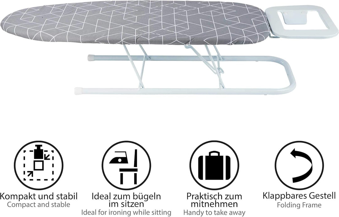 ONVAYA Tischbügelbrett | Mini Bügelbrett | Bügeltisch | Kleines, platzsparendes Bügelbrett (Muster g