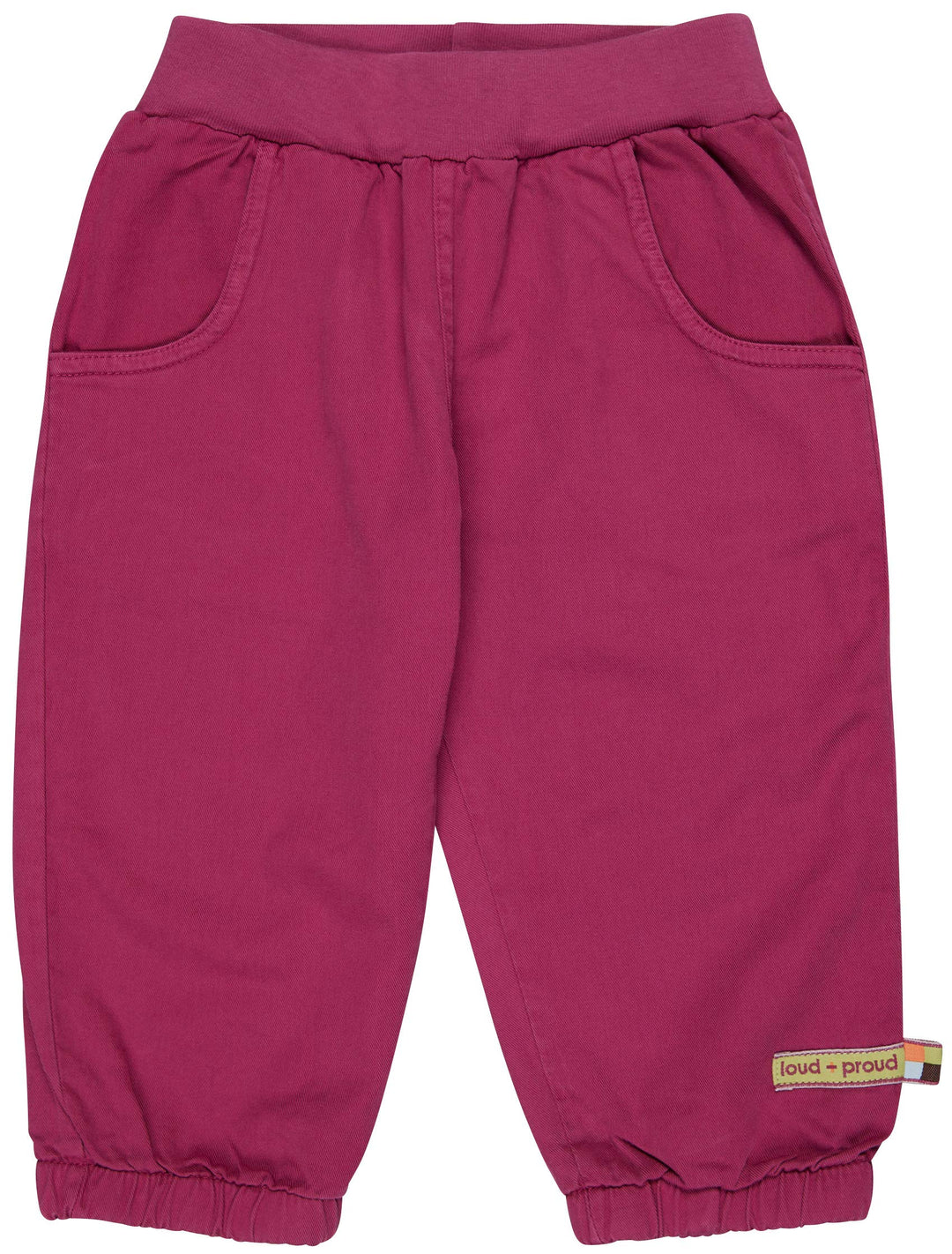 loud + proud Unisex Kinder Gewebte, GOTS Zertifiziert Hose, Orchid, 74/80