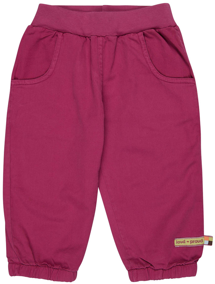 loud + proud Unisex Kinder Gewebte, GOTS Zertifiziert Hose, Orchid, 74/80