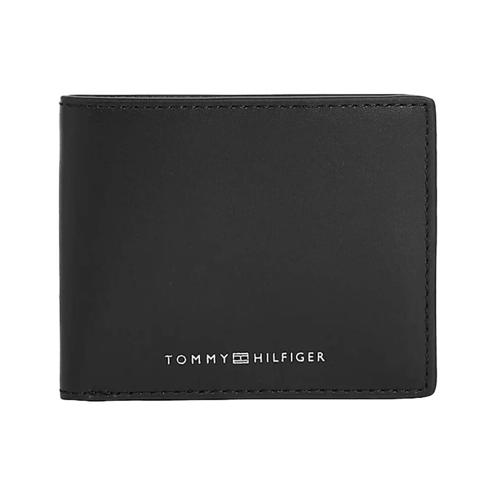 Tommy Hilfiger Herren Moderne Mini-Geldbörse aus Leder, Schwarz Einheitsgrösse Schwarz, Einheitsgrös