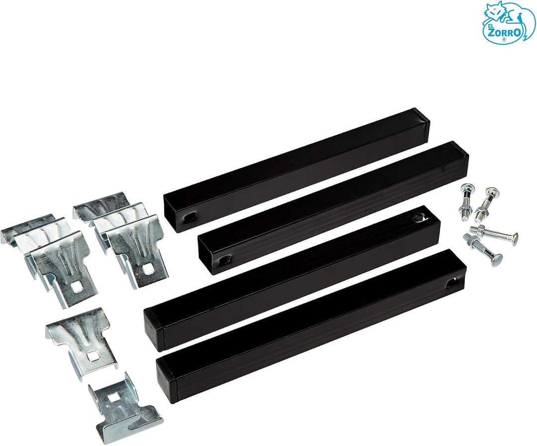 IMEX EL ZORRO Set mit 4 Füssen für Lattenrost, ohne Rollen, Metall, neutral, 34.5 x 5 x 4 cm