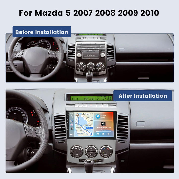Hikity [2+64GB] Android 15 Autoradio, CarPlay Android Auto Wireless, für Mazda 5 2007 2008 2009 2010