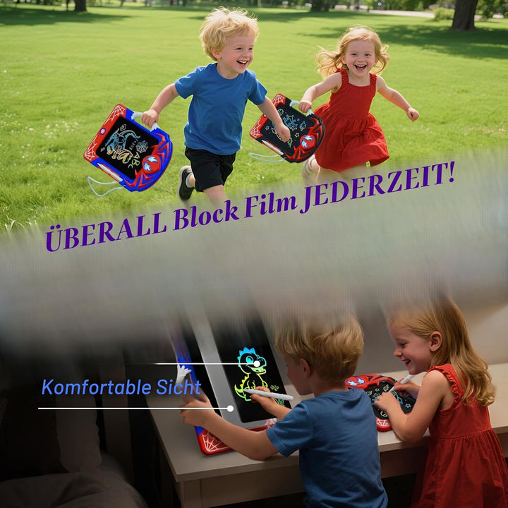 2 Stück Bunten Schreibtafel mit Web-Stift & Griff, Stück Spielzeug ab 3-12 Jahre alt Junge, Lernspie