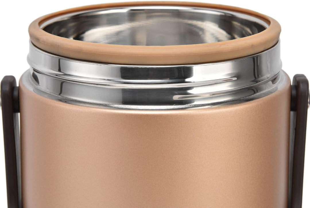 Bento Boxen, 2300ml 3 stufiger Lebensmittelbehälter vakuumisolierter Lunch Thermosbehälter aus Edels