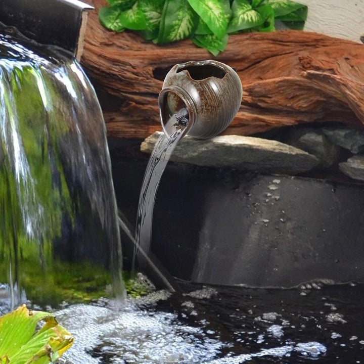 VANZACK Gartenbrunnen Im Freien Wasserspeier Für Teich Wasserspiel Pumpe DIY-Keramiktopf-Dekoration