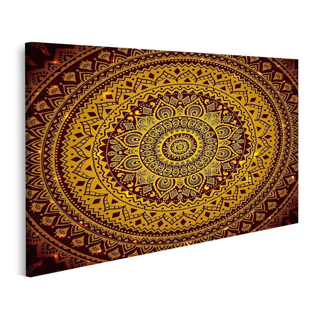 islandburner Bild auf Leinwand Orientalisches Ornament Gold Bilder Wandbilder Poster Leinwand 100x57