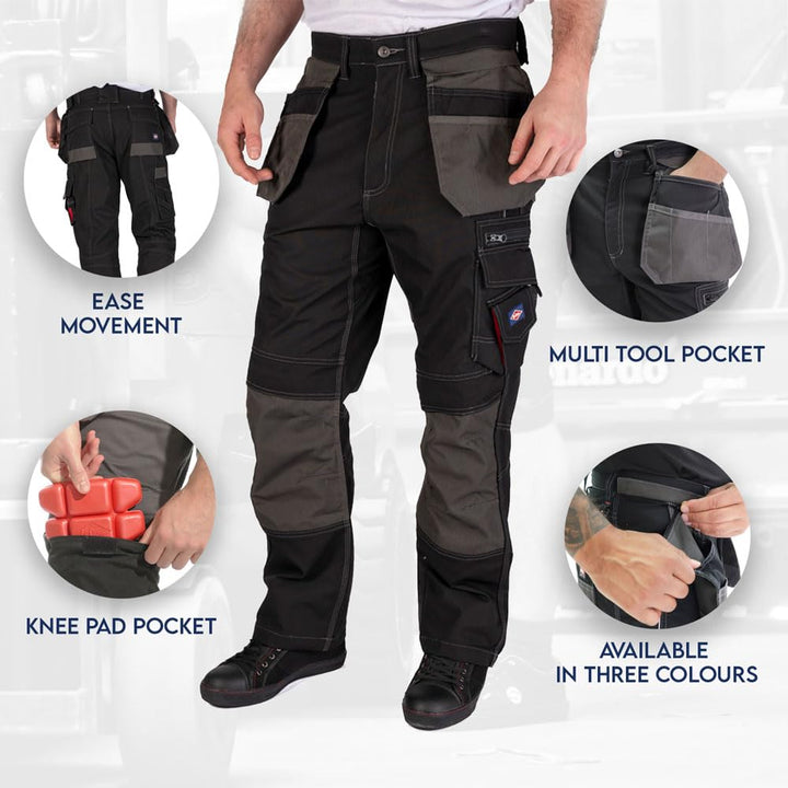 Lee Cooper LCPNT224 Cargo-Hose mit Holstertasche - Arbeitshose 32W / 33L Blau, 32W / 33L Blau