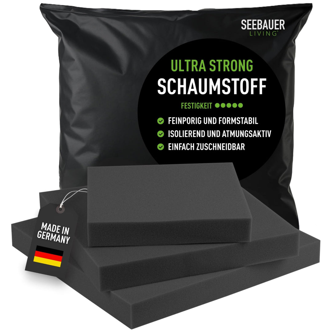 Schaumstoff Ultra Strong RG 60/70 (Sehr fest) 40 x 40 x 5 cm Schaumstoffplatte für Polster und Sitzk