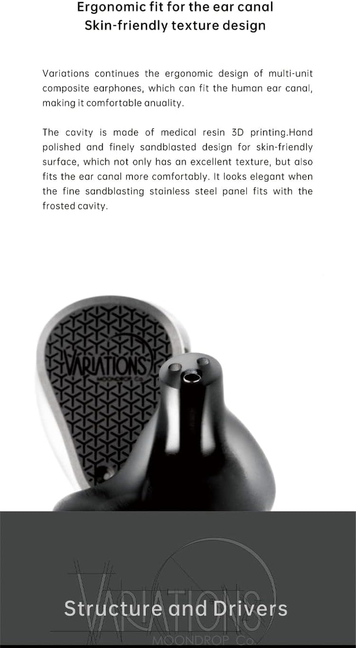 Moondrop Variations Earphone 1DD+2BA+2EST Tribrid-Technologie In-Ear-Monitor mit austauschbarem Kabe