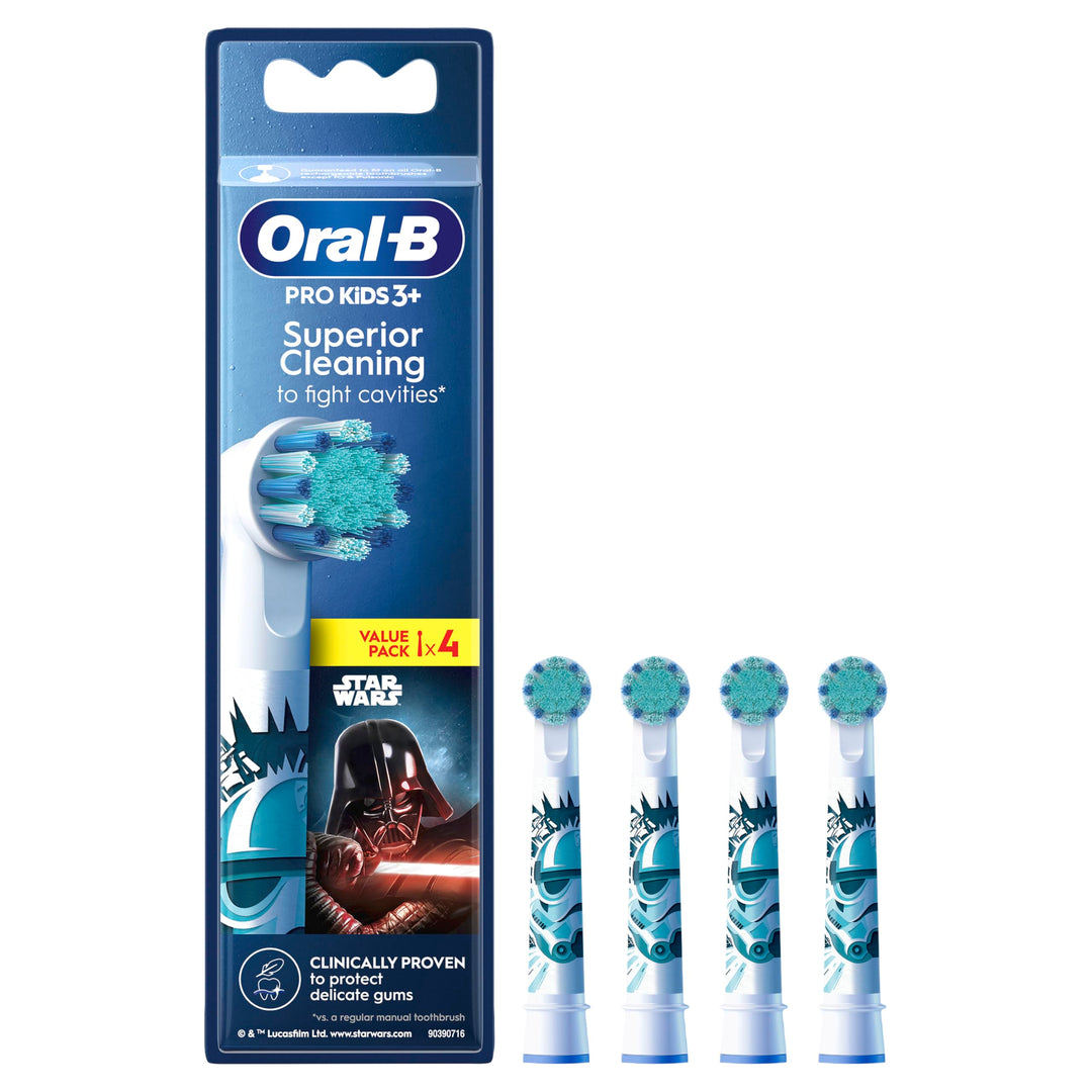 Oral-B Pro Kids Aufsteckbürsten für elektrische Zahnbürsten, Disney Star Wars, 4 Stück, entworfen fü