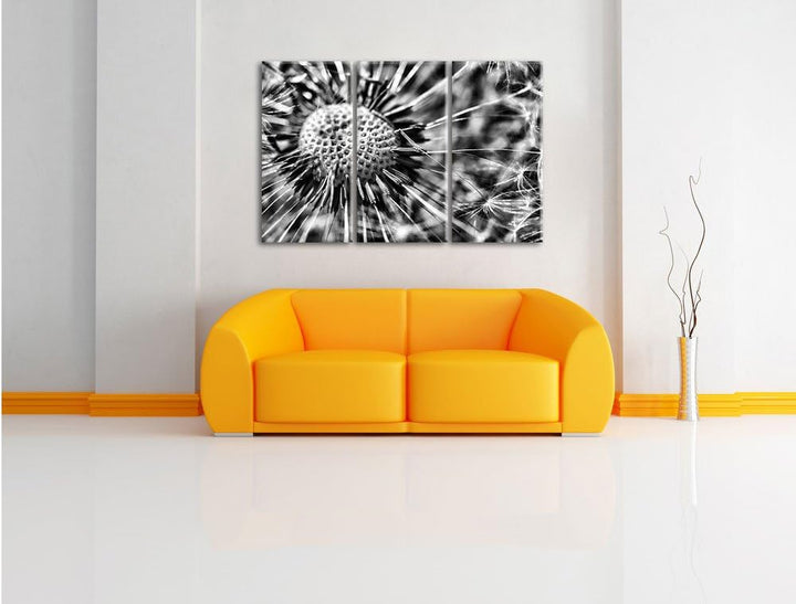 Pixxprint Pusteblume als Leinwandbild/Grösse: 3 Teilig (120x80) cm/Wandbild/Kunstdruck/fertig bespan