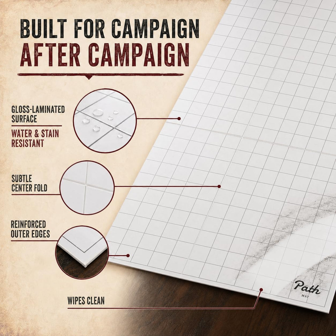 Double Sided Battle Game Mat for DND - Tabletop RPG Game Map Great for Dungeons and Dragons, Pathfin