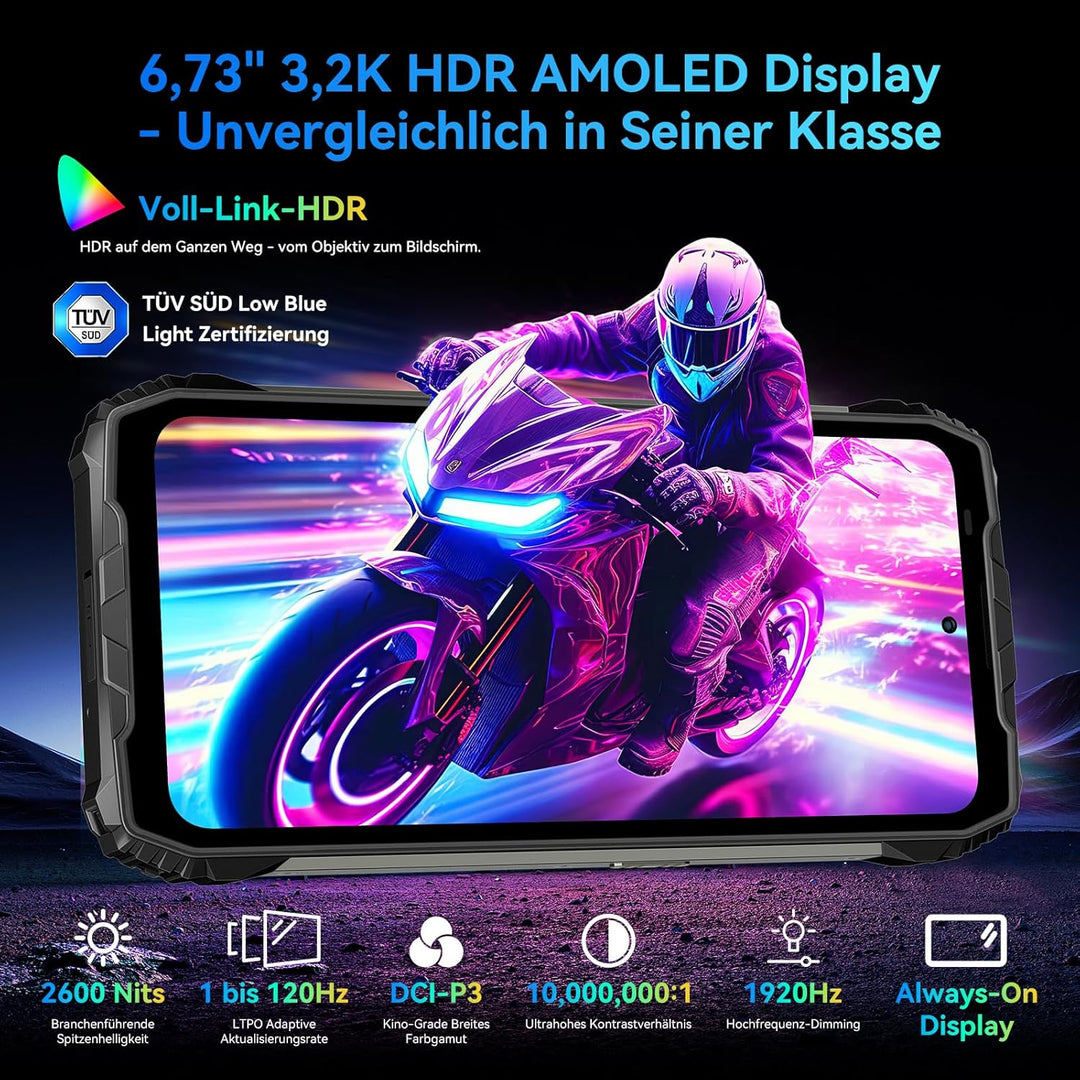 Blackview XPLORE 2 Projector Outdoor Handy Ohne Vertrag 5G, 20000mAh-Android 15 Outdoor Smartphone,