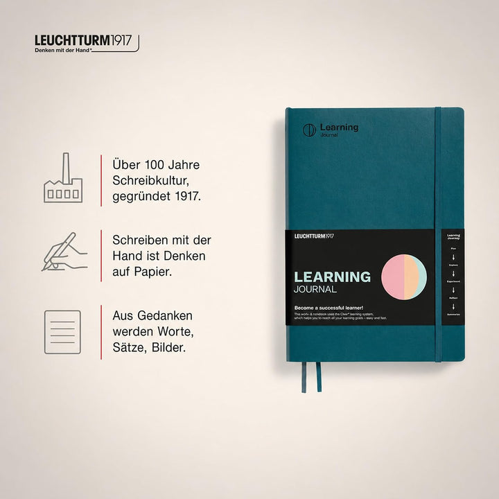 LEUCHTTURM1917 367501 Learning Journal Composition (B5), Flexcover, Pacific Green, Englisch Englisch