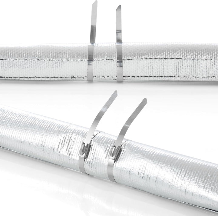 PAWBOSE Aluminisierte Hitzeschutzhülle 300 x 9.6 cm Hitzeschutz für Kraftstoffleitungskabel (ohne Ka