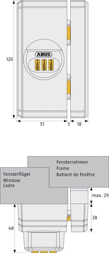 ABUS Fenster-Zusatzsicherung FTS106 AL0145 - Fensterschloss mit individuell einstellbarem Zahlencode