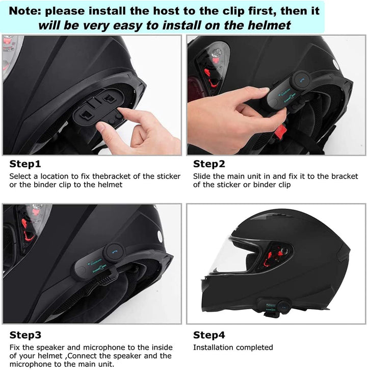 FreedConn T-COM SC 800M Intercom Motorrad Bluetooth 2er Set, Helm Kommunikationssystem für 2 Persone
