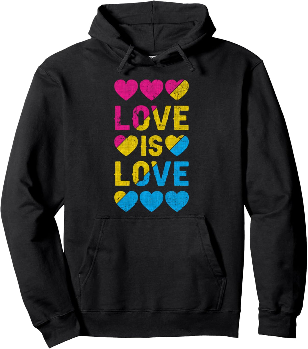 Pansexuell, Herzen, Liebe ist Liebe, LGBT-Stolz Pullover Hoodie