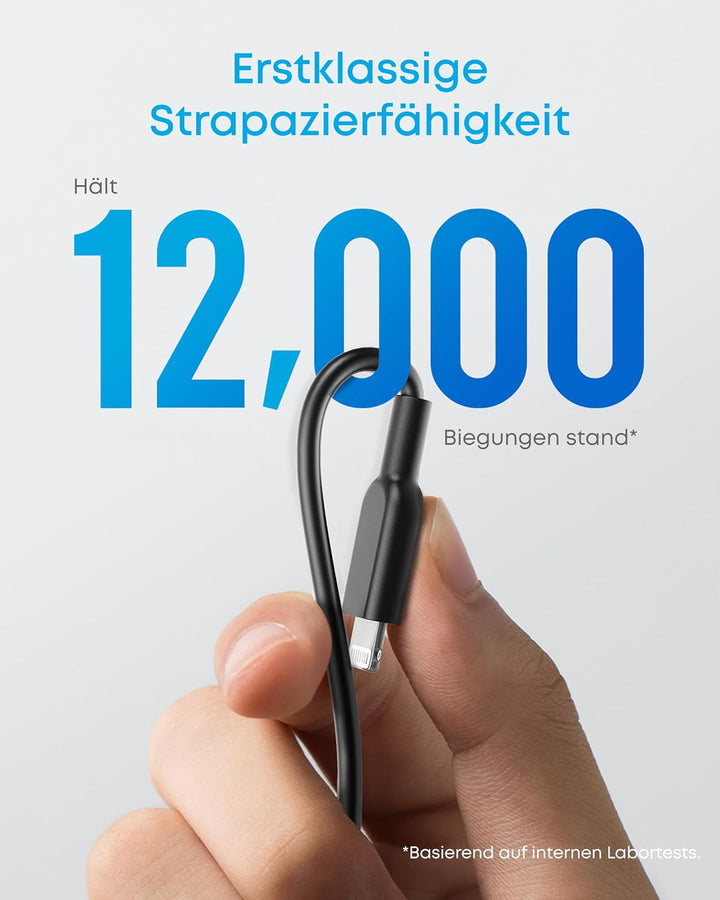 Anker iPhone Ladekabel Powerline II iPhone Kabel 0,3m USB auf Lightning Kabel, für iPhone 14/13 / 12
