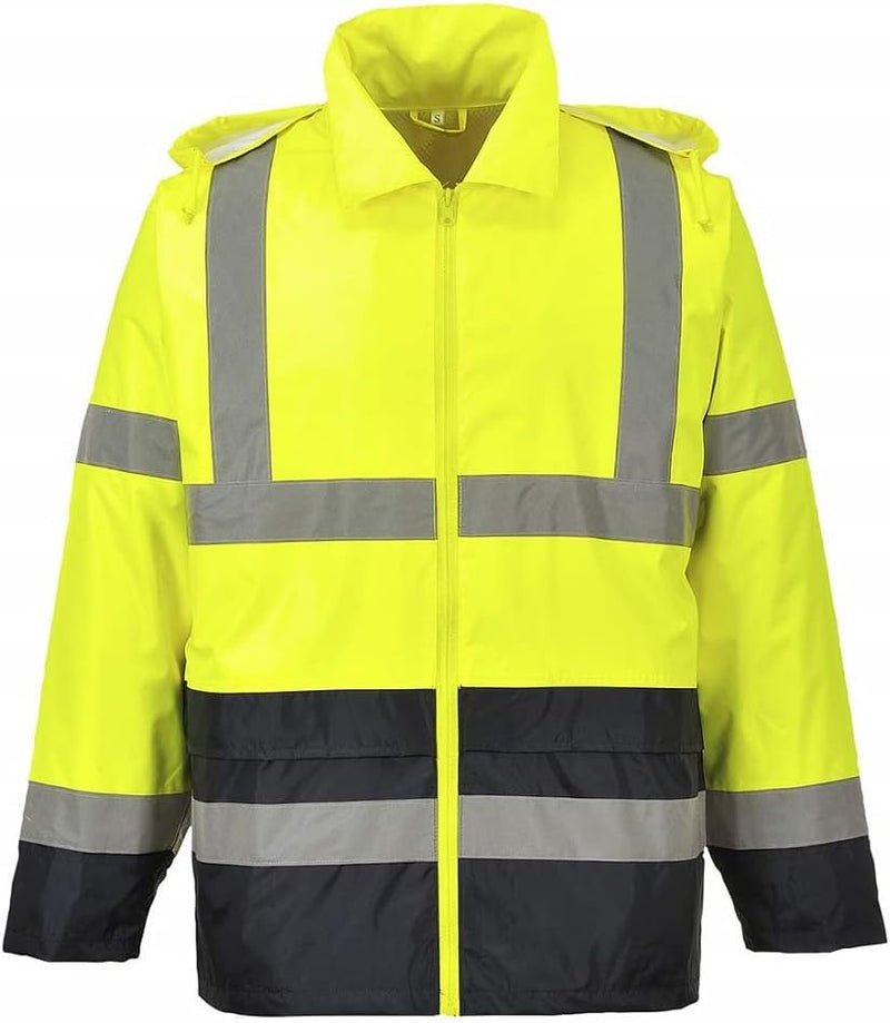 Portwest Klassische Kontrast Warnschutz-Regenjacke, Grösse: XXL, Farbe: Gelb/Schwarz, H443YBRXXL YeB