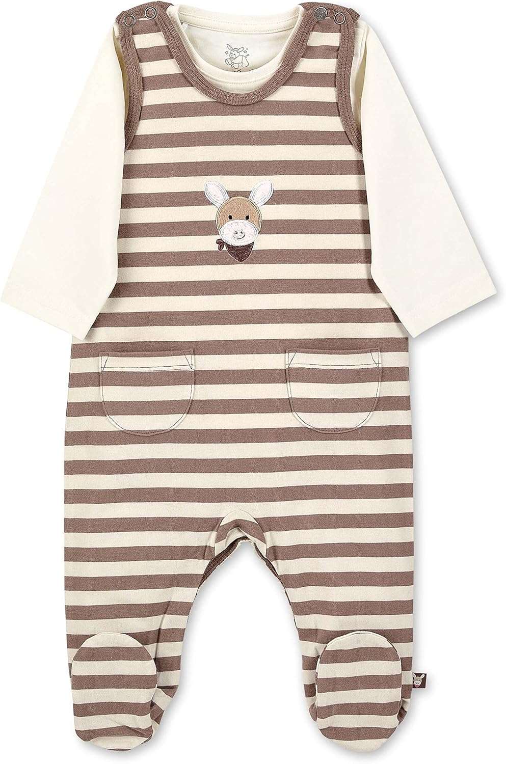 Sterntaler Baby Jungen Strampler GOTS Set Emmi - Strampler Baby, Babystrampler - aus gestreiftem Sin