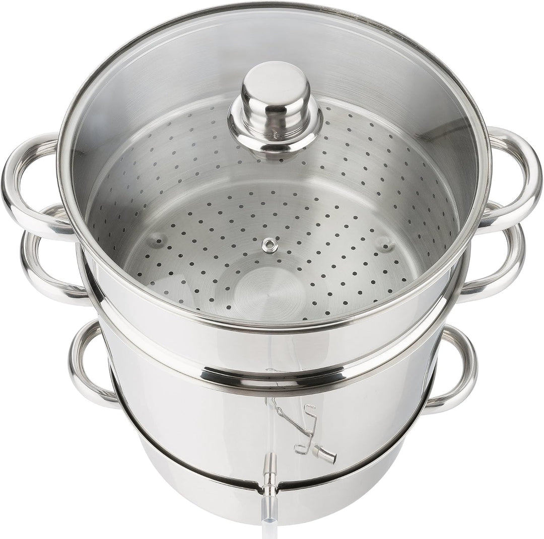 Arebos Dampfentsafter | 15 L | Edelstahl | für alle Herdarten geeignet auch Induktion| Ø 26cm | spül