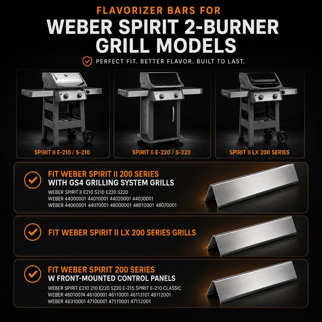 Uniflasy 7635 Aromaschienen für Weber Spirit 200 &amp; Spirit II 200, 38,9 cm Flavorizer Bars Ersatz für