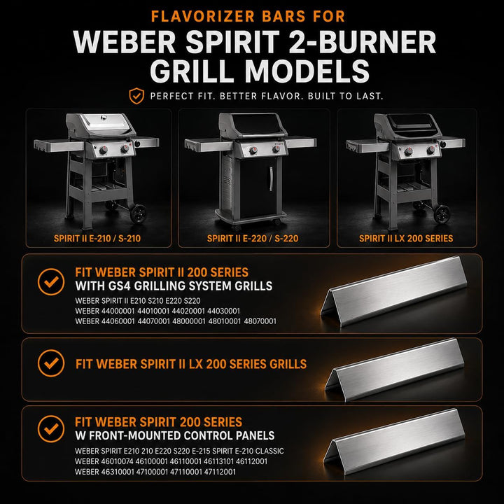 Uniflasy 7635 Aromaschienen für Weber Spirit 200 &amp; Spirit II 200, 38,9 cm Flavorizer Bars Ersatz für