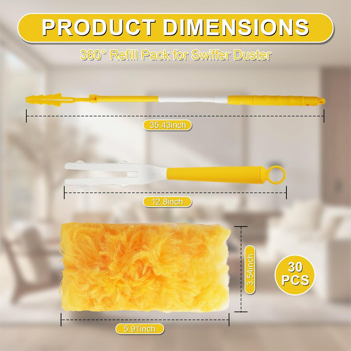 32 Stück für Swiffer staubmagnet Staubmagnet Nachfüllpack Set, 360° für Swiffer Duster nachfüllpack,