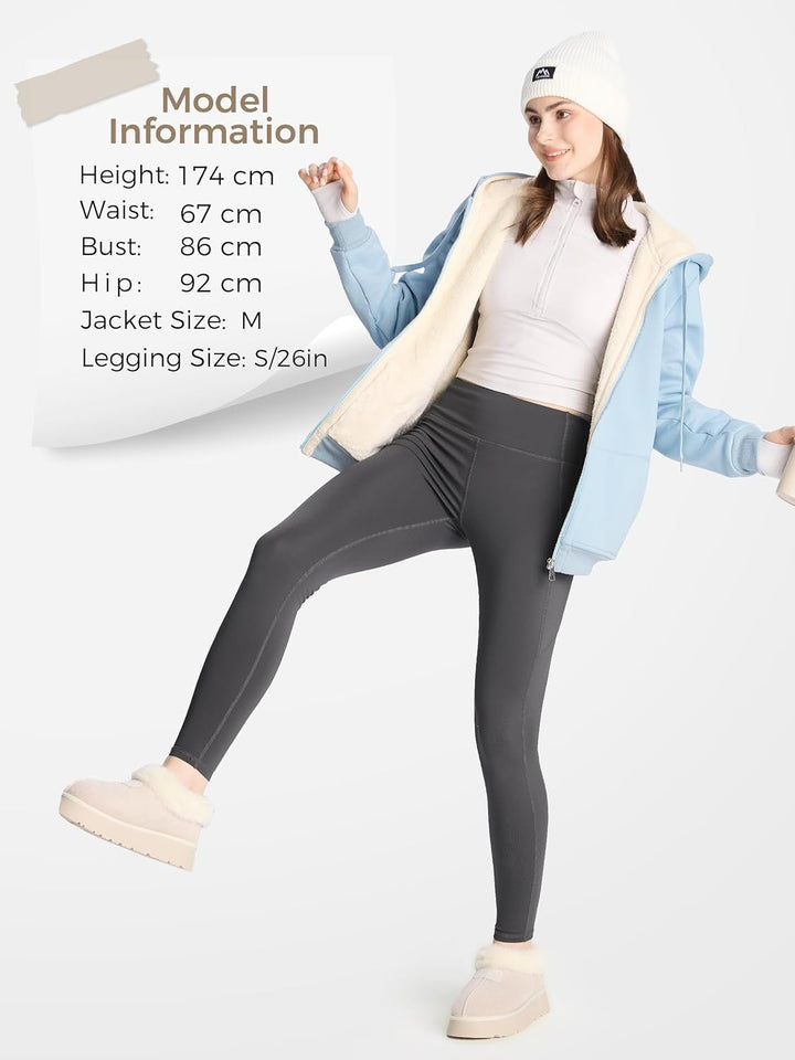 MOVE BEYOND Sweatjacke Damen Kapuzenjacke Hoodie Fleece mit Zipper Fleecepullover Fleecejacke mit Ka